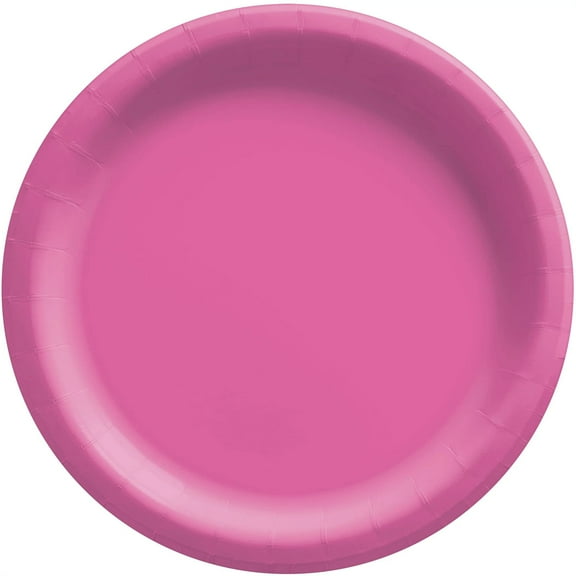 Bright Pink Round Luncheon Paper Plates, 20 Ct. | Party Tableware | 8 1/2"