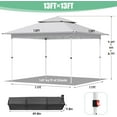 thumbnail image 3 of Pireart 13'x13' Pop Up Canopy Tent with 1-Person Set up Outdoor Gazebo Shade with Wheeled Bag, Adjustable Freestanding Gazebo, White, 3 of 9