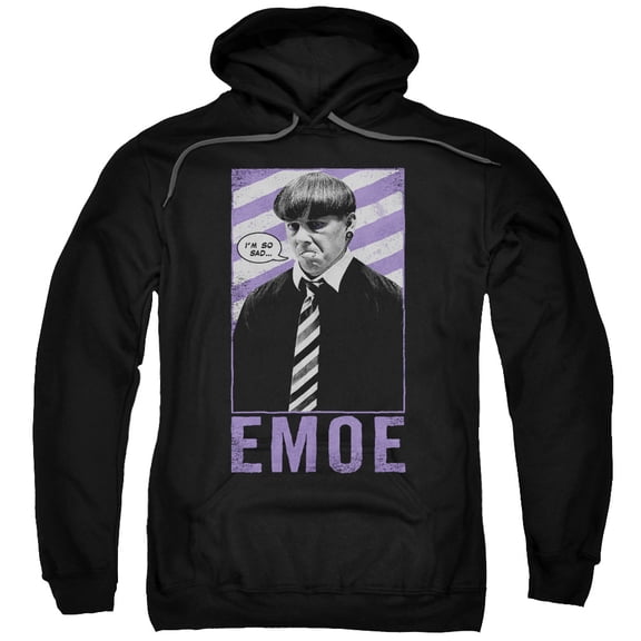 Three Stooges Emoe Adult Pullover Hoodie Sweatshirt Black
