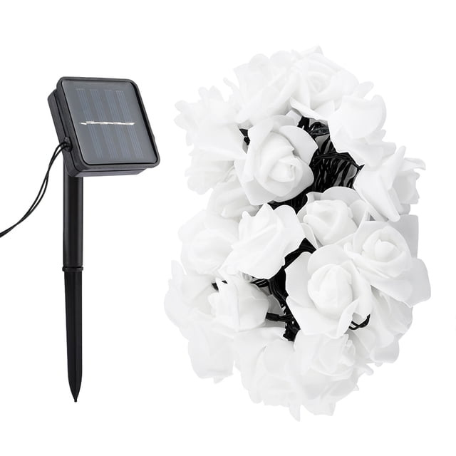 30 lámparas LED Zhivalor energía solar flores de rosas cadena de luces blanco puro