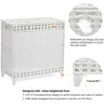 thumbnail image 5 of Laundry Hamper with 3 Removable Liner Bags; 132L Handwoven Rattan Laundry Basket with Lid & Heightened Feet; Clothes Hamper with Side Handles; Laundry Sorter with 3 Separate Sections (White), 5 of 14