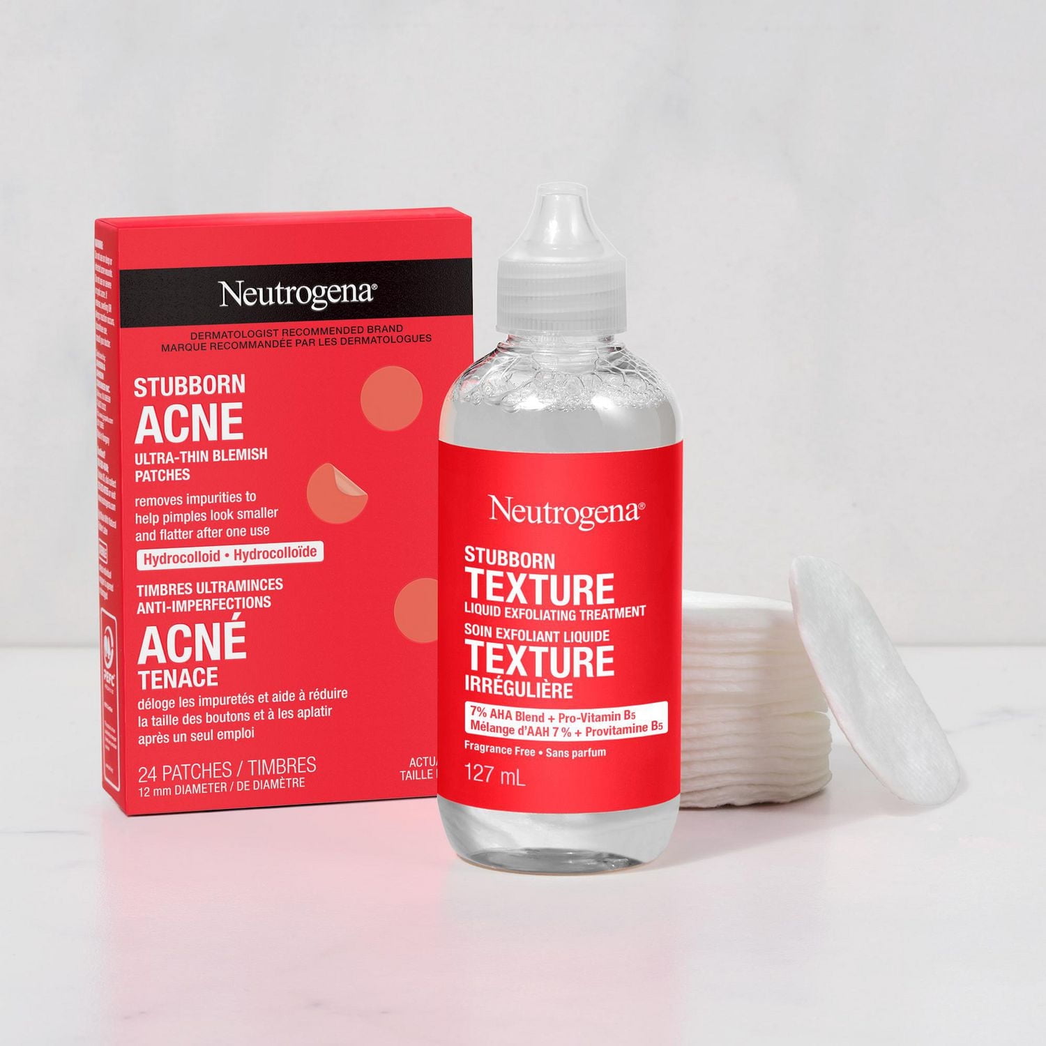 Neutrogena Stubborn Texture Exfoliating Treatment, Face Wash, Citric Acid & Glycolic Acid, Vitamin B5, Fragrance-Free