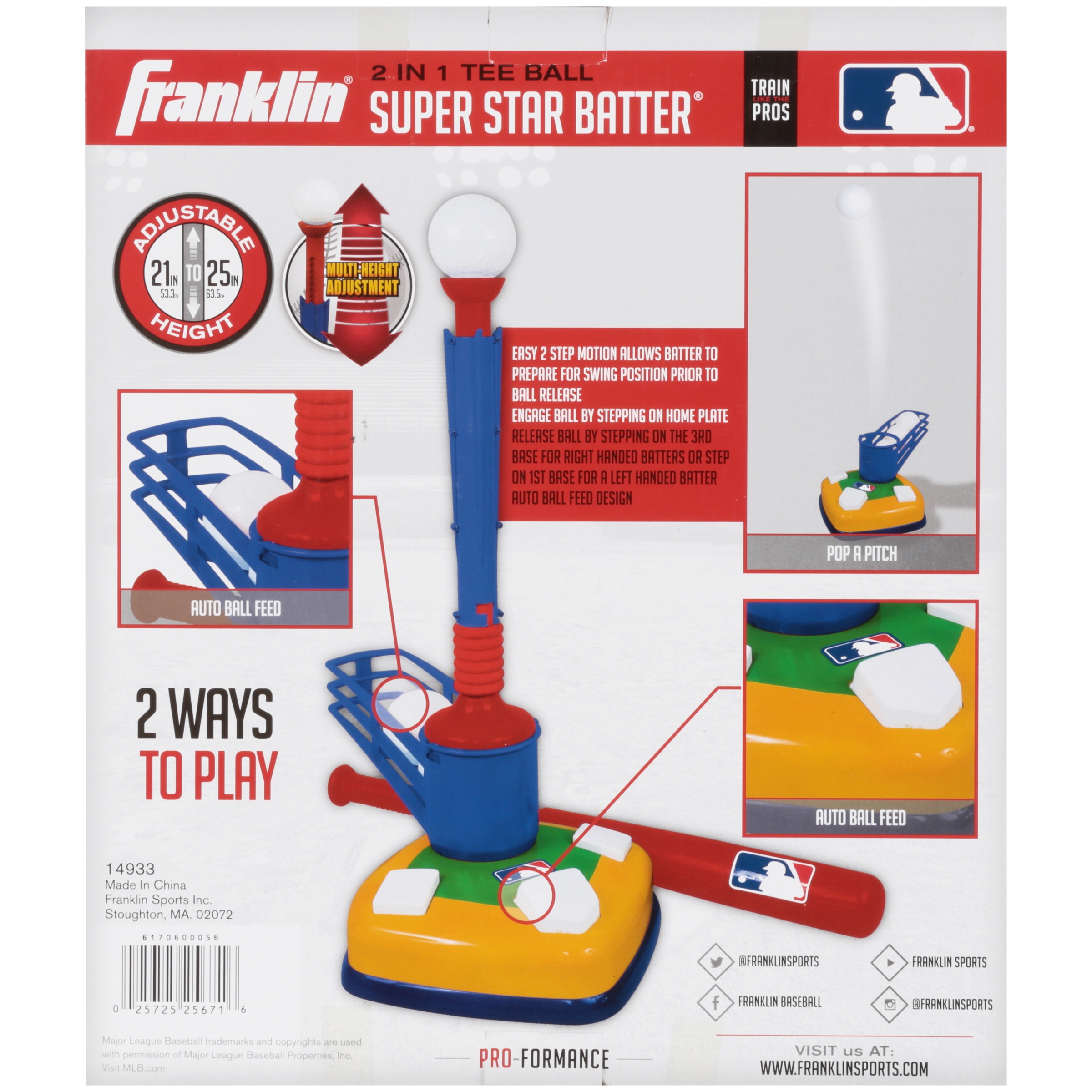 Franklin Sports Kids Teeball Tee + Pitching Machine - Super Star Batter - image 4 of 4