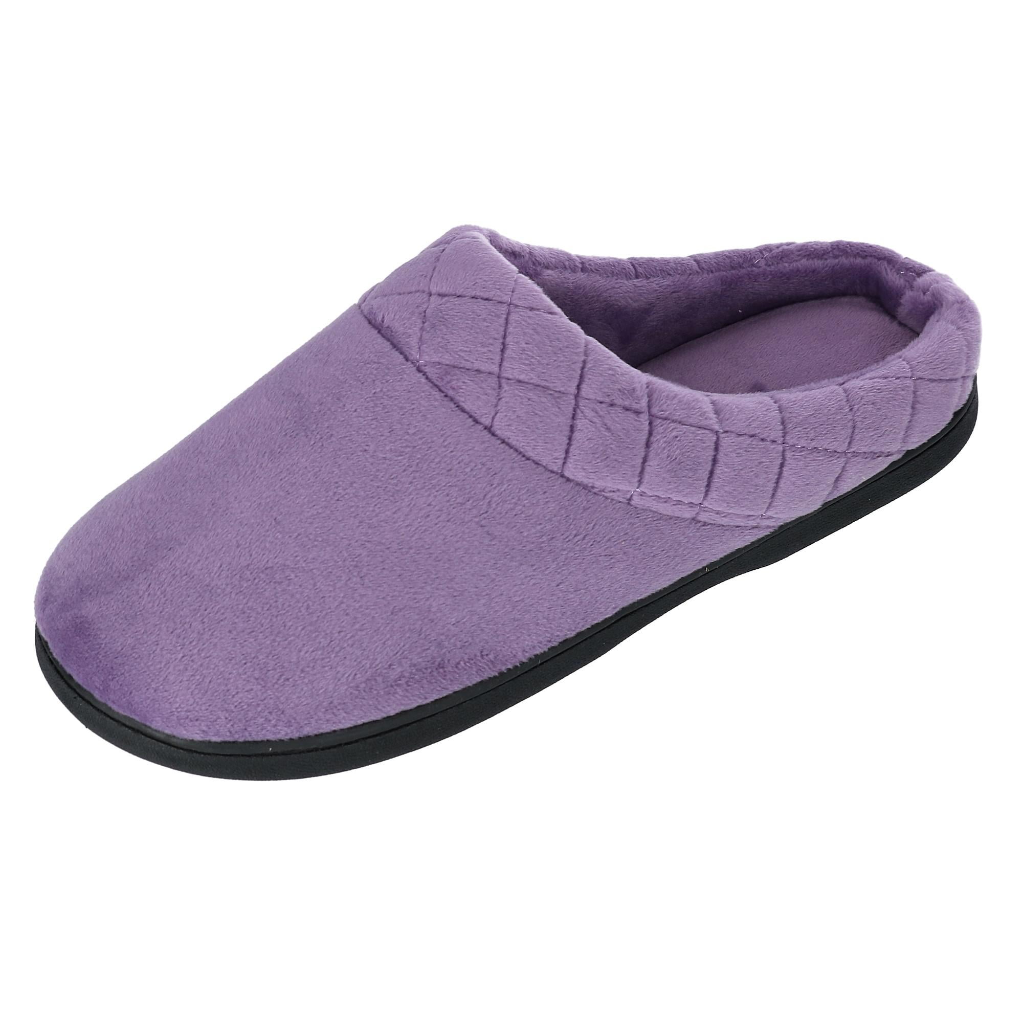 dearfoams women's quilted velour clog slippers