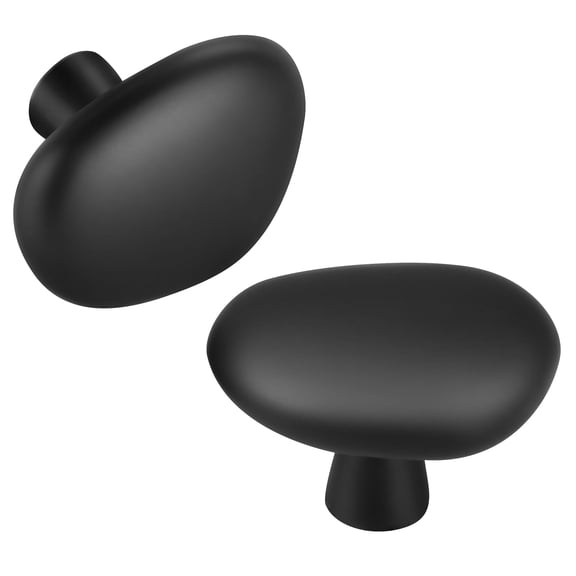 CozyTower 10 pack Matte Black Pebble Cabinet Knobs for Dresser Drawers, Cabinet Hardware Knobs for Kitchen Bathroom Cabinets Cupboard Pulls