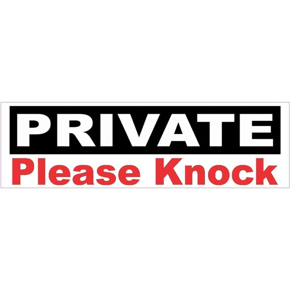 10in x 3in Private Please Knock Sticker