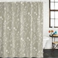 thumbnail image 4 of Extra Long Shower Curtain 72x84 Inch, Gray Green Flowers Shower Curtain Waterproof Bathroom Decor, Spring Summer Farmhouse Botanical Fabric Bath Curtain Set Accessories with Hooks, 4 of 7