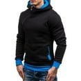 thumbnail image 2 of Chbgutlmr Hoodies for Men Slant Zipper Long Sleeve Slim Fitting Sweatshirt Color Block Casual Stylish Pullover with Pockets, 2 of 5