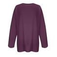 thumbnail image 4 of ChaoHeng Women's Oversized V-neck Long Sleeved Solid Color Summer Base T-shirt,Graphic Sweatshirts Women Solid Color Fashion Casual Trendy(Purple,XXL), 4 of 5