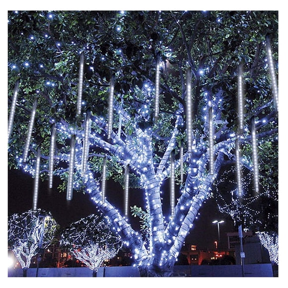 Cocomy 4-Colors Meteor Shower Lights Waterproof LED Falling String Lights Rain Lamp for Christmas Trees Halloween Outdoor Wedding Decoration