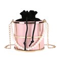thumbnail image 1 of Bolso de hombro individual para mujer, nuevo bolso de moda europea y americana, bolso de cubo de metal con personalidad, bolso de mensajero hueco con cadena de perlas, 2025, 1 of 5