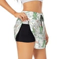 thumbnail image 3 of Lsque Frog and Mushrooms Printed Women's Running Shorts with Liner Pockets,Elastic Quick Dry Workout Athletic Gym Yoga Shorts,Womens High Waist Shorts-XX-Large, 3 of 9