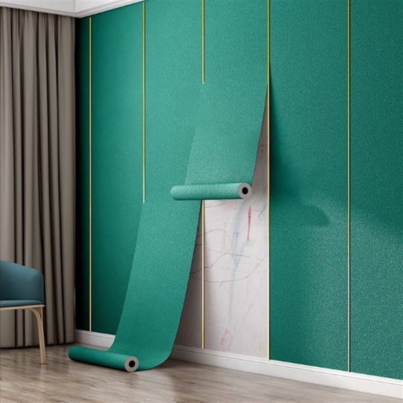 Firefly Hope 1 Roll 19.7"×197" 3D Texture Foam Cotton Peel and Stick Wallpaper, Waterproof Removable Tenant-Friendly Wall Decor for Living Room & Bedroom, Dark Green