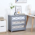 thumbnail image 2 of HOMCOM Commode 3 Tiroirs avec Panneaux Miroir, Commode pour Chambre, Armoire de Rangement pour Salle de Bain Salon, Entrée, Gris, 2 of 8