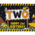 thumbnail image 4 of Construction Themed Two Year Old Happy Birthday Banner Backdrop Decor for Birthday Party Photography Props Background Party Decors, 4 of 6