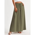 thumbnail image 5 of Women Casual High Waist Wide Leg Pants Summer Long Palazzo Pants Pocket Lounge Vacation Clothes Army Green M, 5 of 9