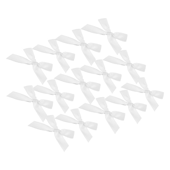 MUSEYA 100pcs Bow Confetti Mini Bows White Polyester Craft Supplies Elegant Design