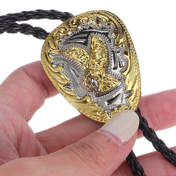 LOLIPPYY Western Style Neck Tie for Men - American PU Pendant Tie - Vintage Cowgirl Necklace Accessories for Festival & Wedding