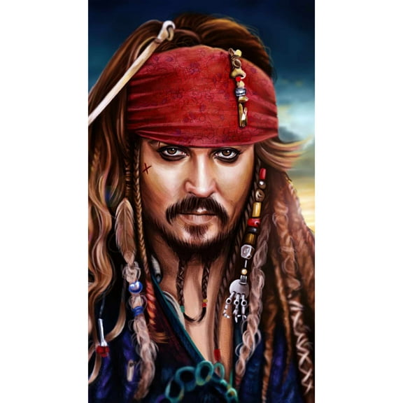 Adult DIY 5D Diamond Painting Kit, Pirates of the Caribbean Series Art Round Diamond, Full Diamond Diamond Embroidery Kit, Mosaic Cross Stitch Craft Home Wall Decoration
