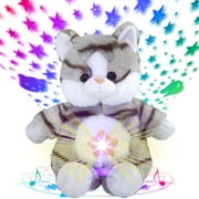 Glow Guards 11'' Musical Cat Projector Soft Plush Toy Cute Kitty Stuffed Animals Night Lights Sleeptime Lites Birthday Valentine's Day Gifts for Kids Toddlers