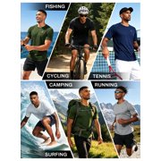 NELEUS Mens UPF 50+ Shirt SPF Sun Protection Quick Dry Short Sleeve Shirt 3 Pack,Navy Blue+Blue+Olive Green,US Size XL