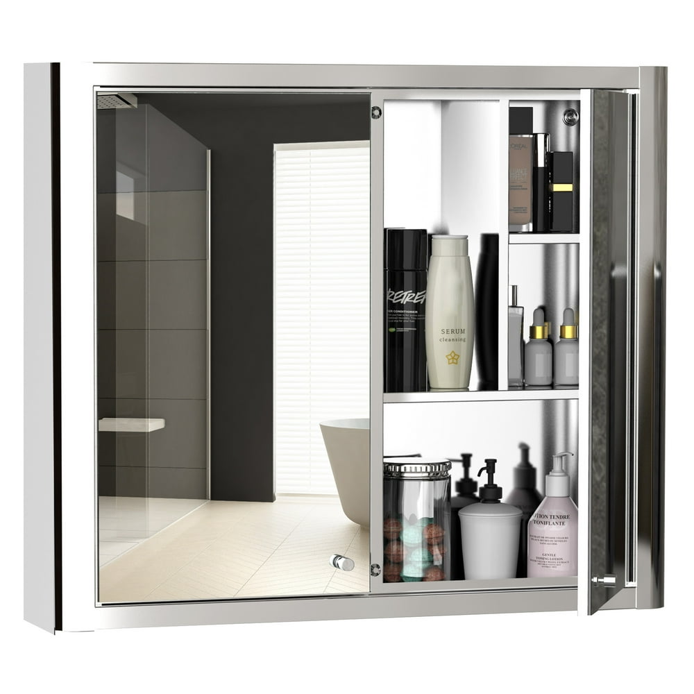 kleankin 28" x 24" Wall Mounted Bathroom Mirror with Door