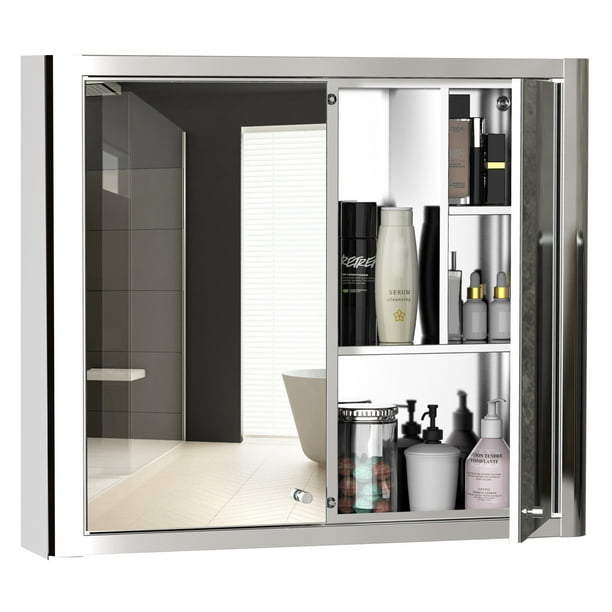 Wall Mounted Bathroom Mirror Cabinet, Wall Mounted Vanity Mirror With Storage