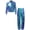 Blue, variant on Kids Boys Girls Shiny Metallic Long Sleeve Bomber Jacket with Pants Hip Hop Jazz Dance Outfit Red 6