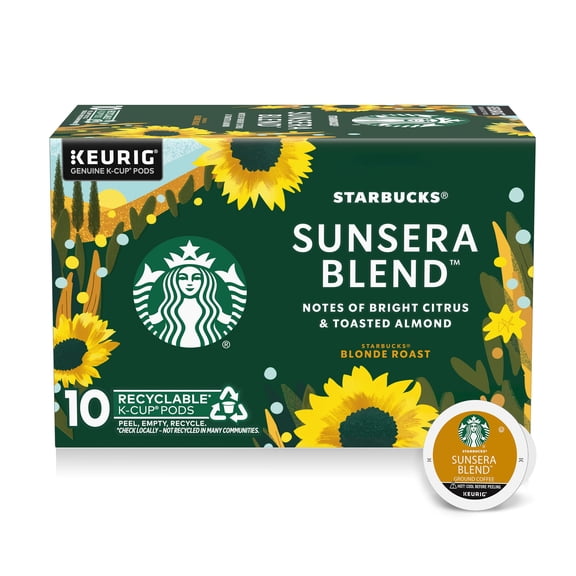 Starbucks K-Cup Coffee Pods, Sunsera Blend For Keurig Coffee Makers, 100% Arabica, 1 Box (10 Pods)