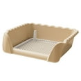thumbnail image 1 of Inodoro para perros, bandeja de entrenamiento para ir al baño con poste para conejos y animales pequeños de interior. Café, 1 of 9