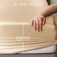 thumbnail image 4 of THXSILK Silk Fitted Sheet, 100% Pure 19 Momme Mulberry Silk, Only Seamless Bedding Set with 16'' Deep Pocket Elastic Adjustable(Queen Size 60''x80''+16”, Champagne), 4 of 9