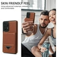 thumbnail image 4 of Phone Case for Samsung Galaxy A52/A52S 5G Wallet Cover with Tempered Glass Screen Protector RFID Slim Credit Card Holder Slot Stand Cell Accessories A 52 S 4G G5 52A S52 52S Women Men Brown, 4 of 10