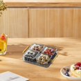 thumbnail image 2 of Modern Divided Snack Tray | Portable Clear Elegant Removable Fashion Sectioned Serving Tray With Lid & Handle For Snacks Appetizers Nuts Candy, 2 of 8
