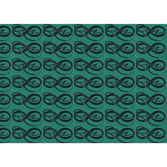 Ahgly Company Indoor Rectangle Patterned Deep Teal Green Area Rugs, 5' x 7'