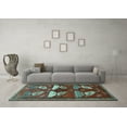 thumbnail image 3 of Ahgly Company Indoor Rectangle Persian Light Blue Traditional Area Rugs, 7' x 9', 3 of 4