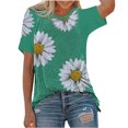 thumbnail image 3 of Qarigey Camiseta de mujer Camiseta de manga corta estampada Blusa corta estampada casual suelta Prendas para la parte del cuerpo Verde XXL Qarigey AP002919-05, 3 of 6