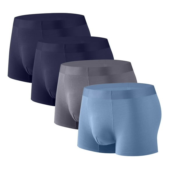 Qulqfy sous-Vêtements pour Hommes Boxeurs 4 Pack Grande Taille Rafraîchissants Respirants Boxeurs Extensibles Séchage Rapide Performance Caleçons Courts pour Hommes 4TG