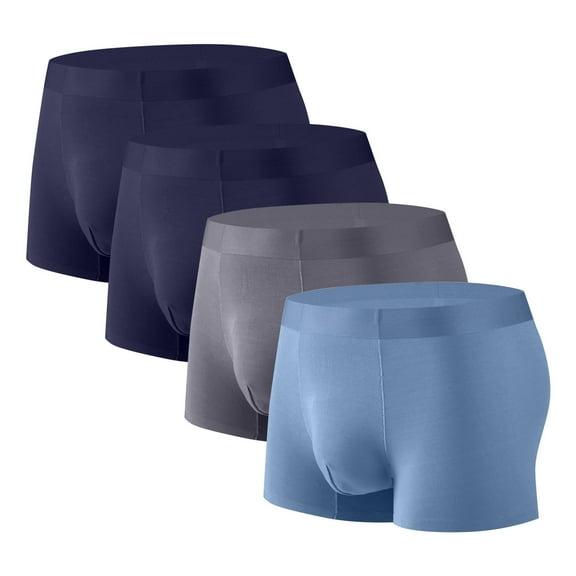 Fancifize Mens Big and Tall Underwear Ultra Soft Micro Modal Support Pouch Trunks Soft Stretch Boxer Briefs for Men Pack of 4