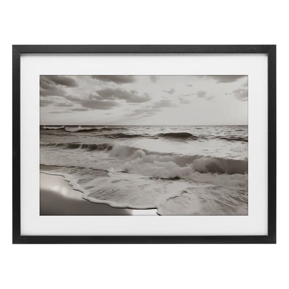Beach View Reverie Black Framed Print Under Glass, design by Decent Exposures