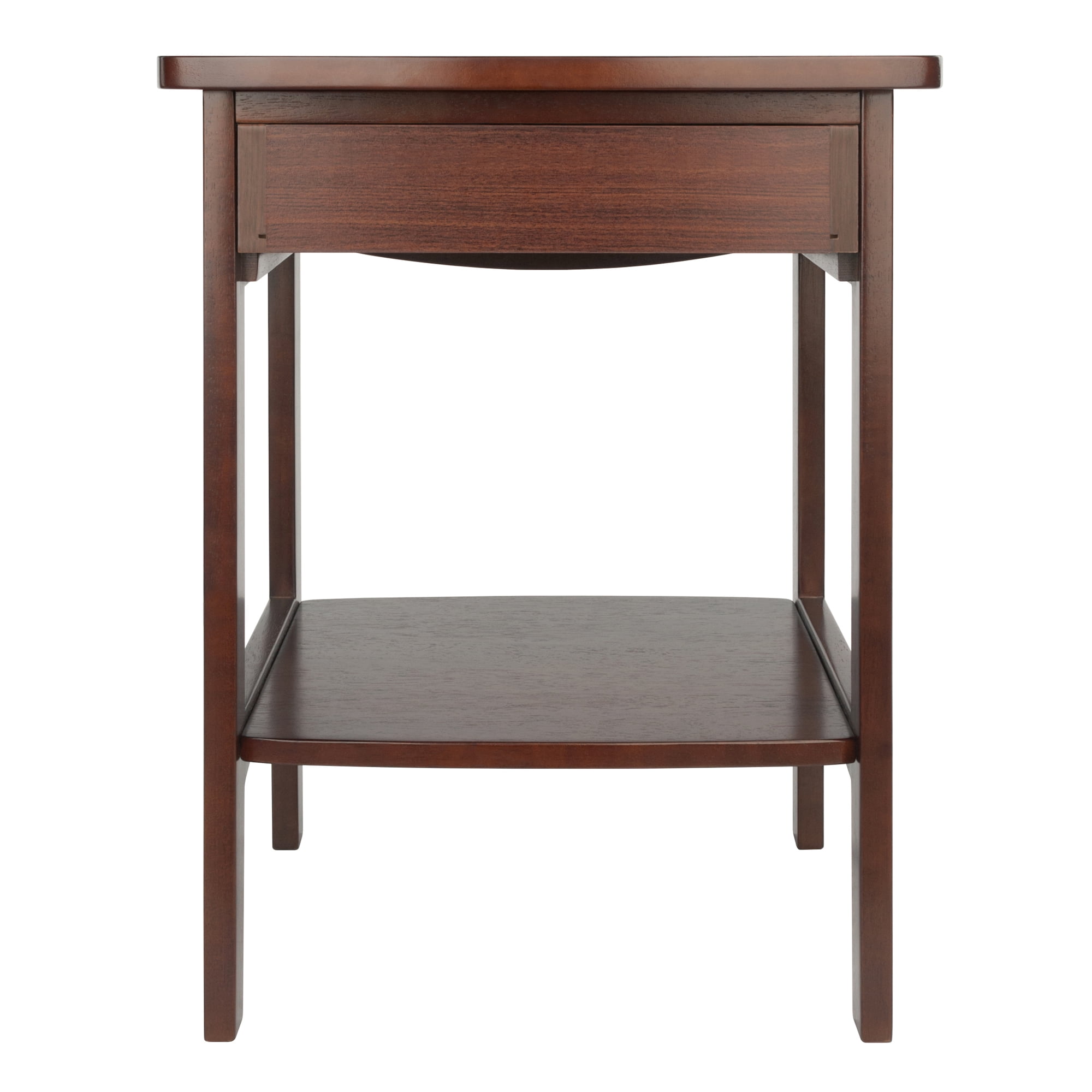 Winsome Claire Curved Nightstand, Accent Table, Walnut Finish