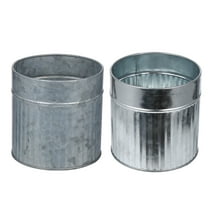 WORGEOUS  2 Pcs Tin Flower Pot Wall Plants Decor Vase for Flowers Silver