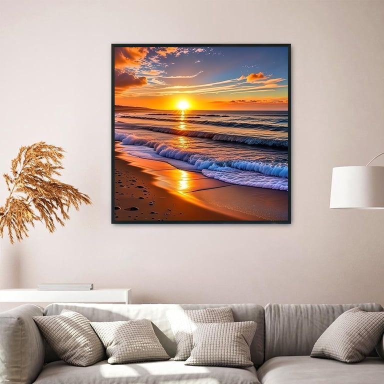 Diamond Painting Kit, Beach Floral, 13.8x13.8in, Full Round photo 5