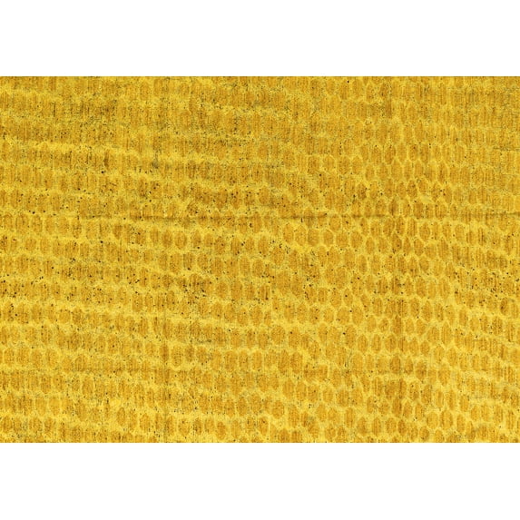 Ahgly Company Indoor Rectangle Abstract Yellow Modern Area Rugs, 8' x 10'