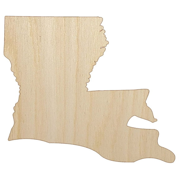 Louisiana State Silhouette Wood Shape Unfinished Piece Cutout Craft DIY Projects - 4.70 Inch Size - 1/8 Inch Thick