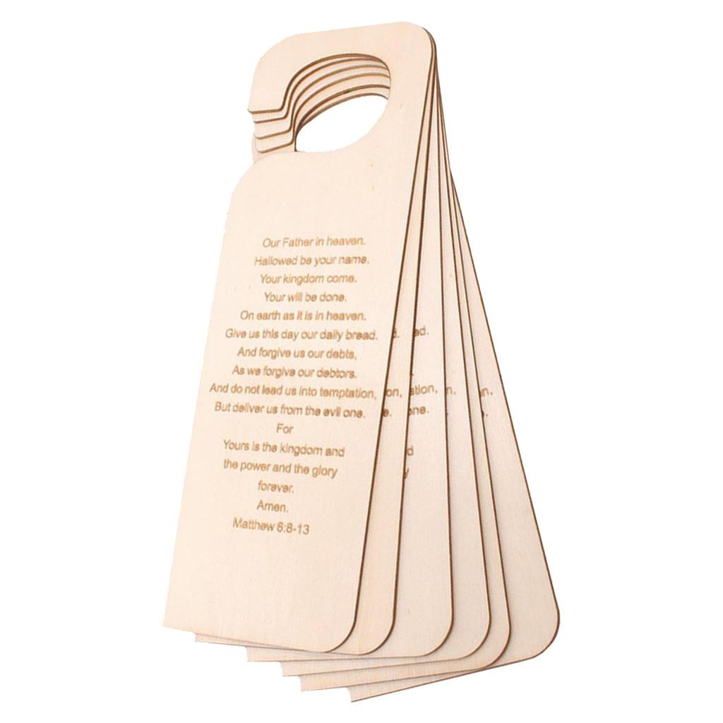 Pack 6 Wood Door Knob Hangers Wood Blackboard Chalkboard Message