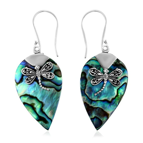 Boho Earrings for Women Dangling - 925 Sterling Silver Earrings Beach Boho Abalone Shell Jewelry Anniversary Birthday Christmas Gifts