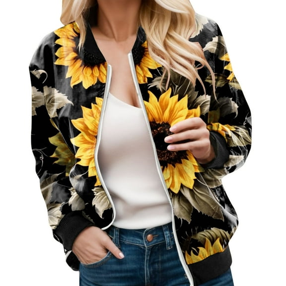 Siilsaa Womens Jacket Casual Denim Jacket Frayed Hem Ripped Long Sleeve Jean Jacket With Pockets Yellow,M