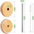 thumbnail image 5 of BTEPSGA 4 Pack Reusable Bamboo Regular Mouth Drinking Lids with Straw Hole and Straw for Mason Jar (JAR NOT INCLUDED), 5 of 8