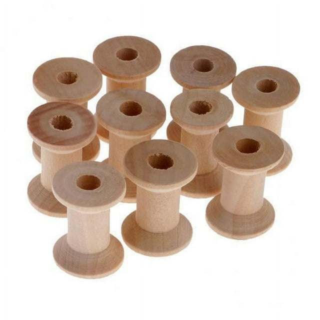 lionlar 4-30pack 10 Pieces Natural Wooden Empty Thread Spools Sewing Bobbins Tools 5 Pcs