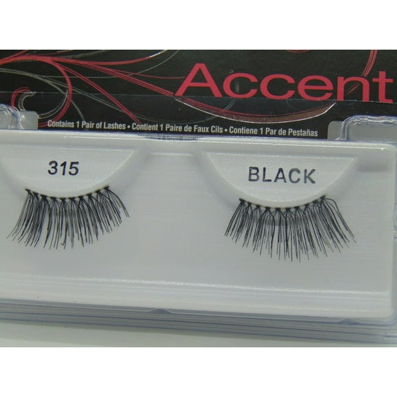 (Pack of 3) Ardell Accent Lashes, Black [315] 1 Pair